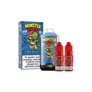 Monster Puff 28K Kit Mr Blue Συσκευή 2ml & 2x10ml 20mg